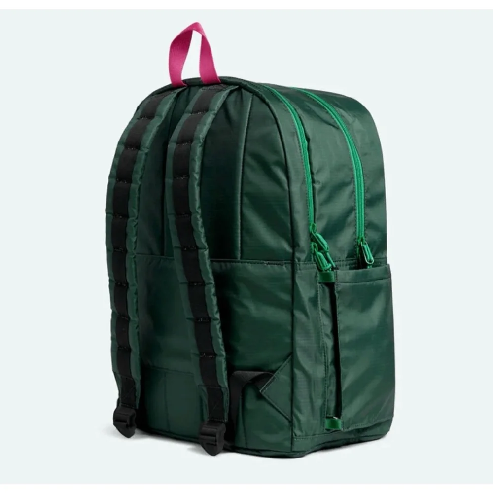 STATE Ripstop Kane Kid’s Double Pocket Large Olive Diagonal Zipper Backpack NWT